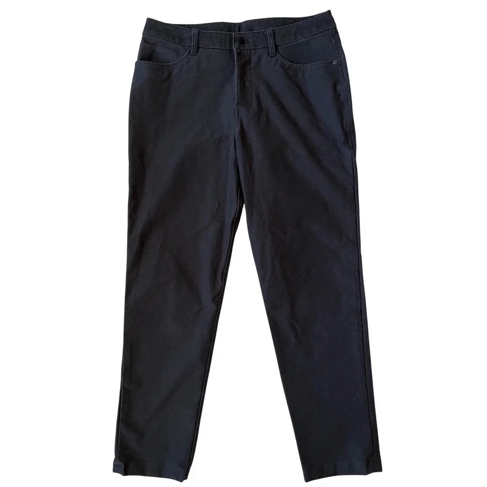 Lululemon Commission Slim-Fit Pant Mens 32 Black Cotton Blend Stretch Chino